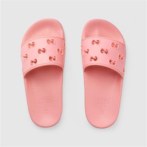 pink gucci slides rubber|gucci slides pink fluffy.